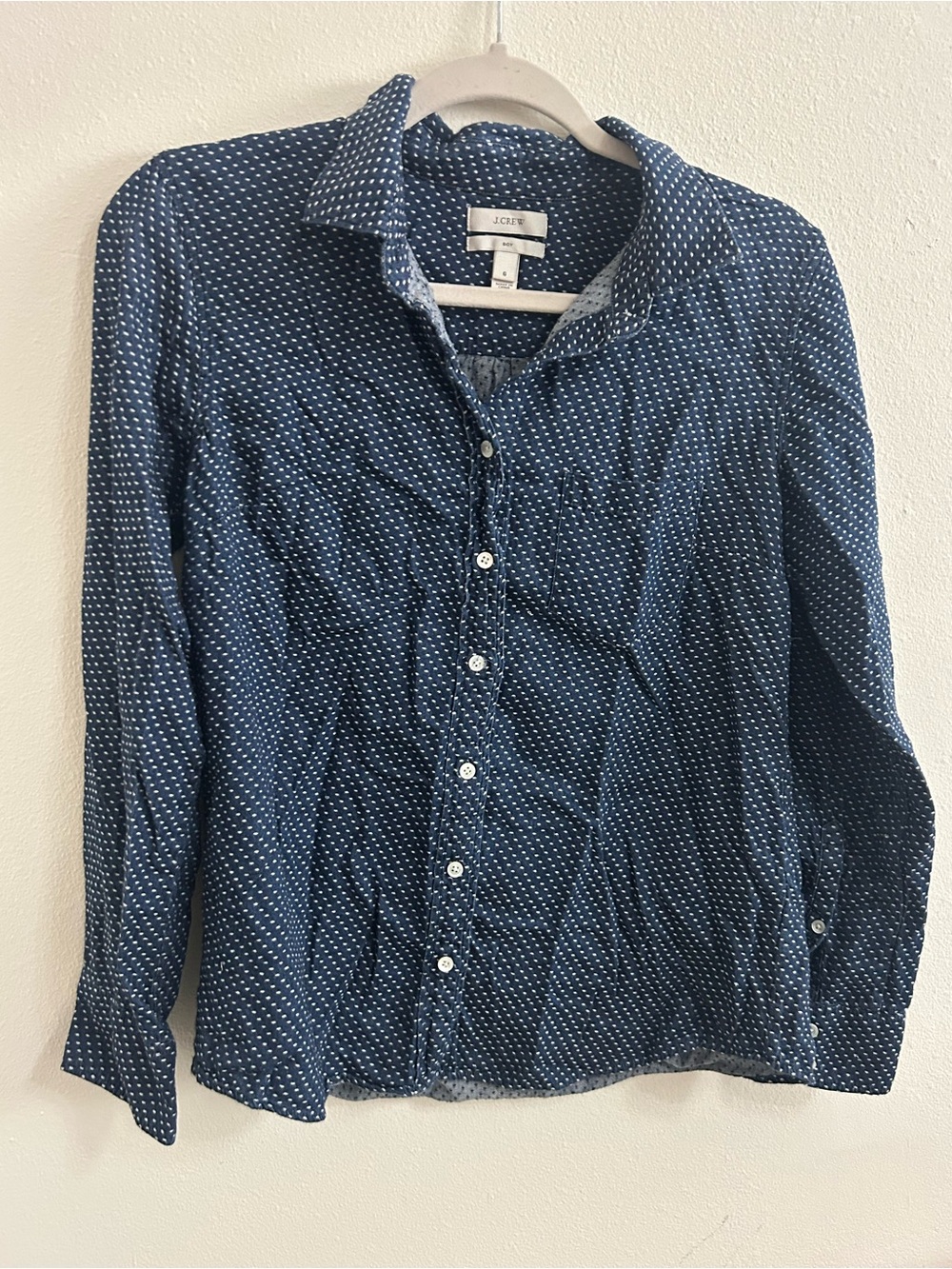 Jcrew "Boy" polka dot button down shirt
